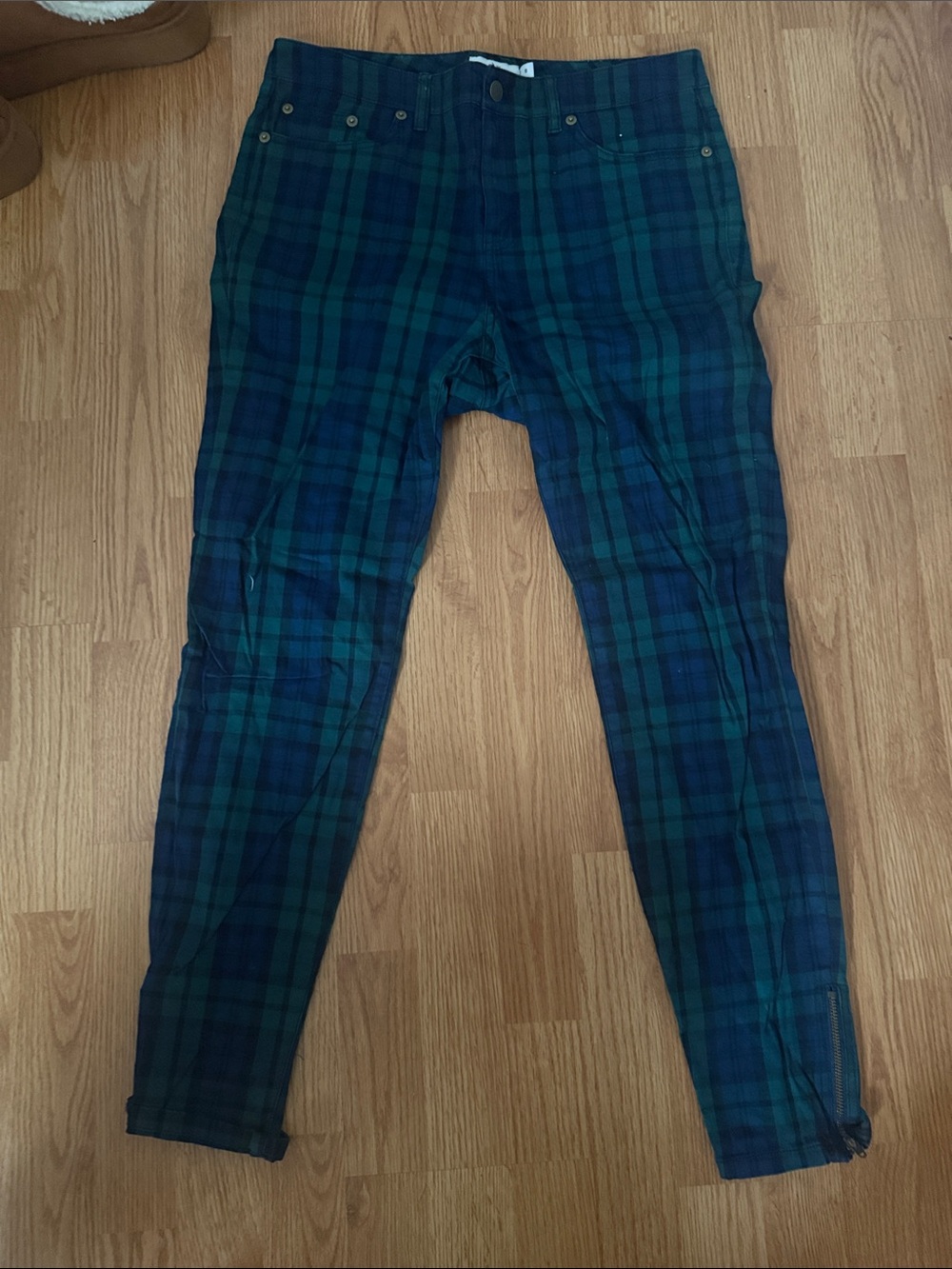 Women’s Green & Navy Plaid Pants